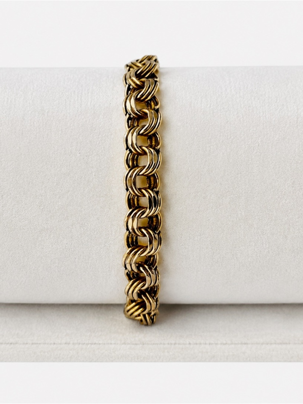 Gold 14 K Gold Filled Elco Triple Link Bracelet